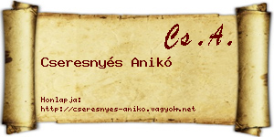 Cseresnyés Anikó névjegykártya